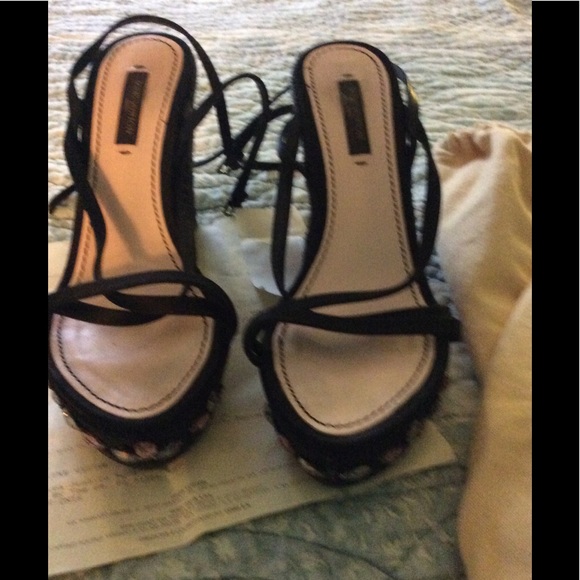 Louis Vuitton RARE LV Dragonfly Wedge Sandals. - Picture 4 of 8